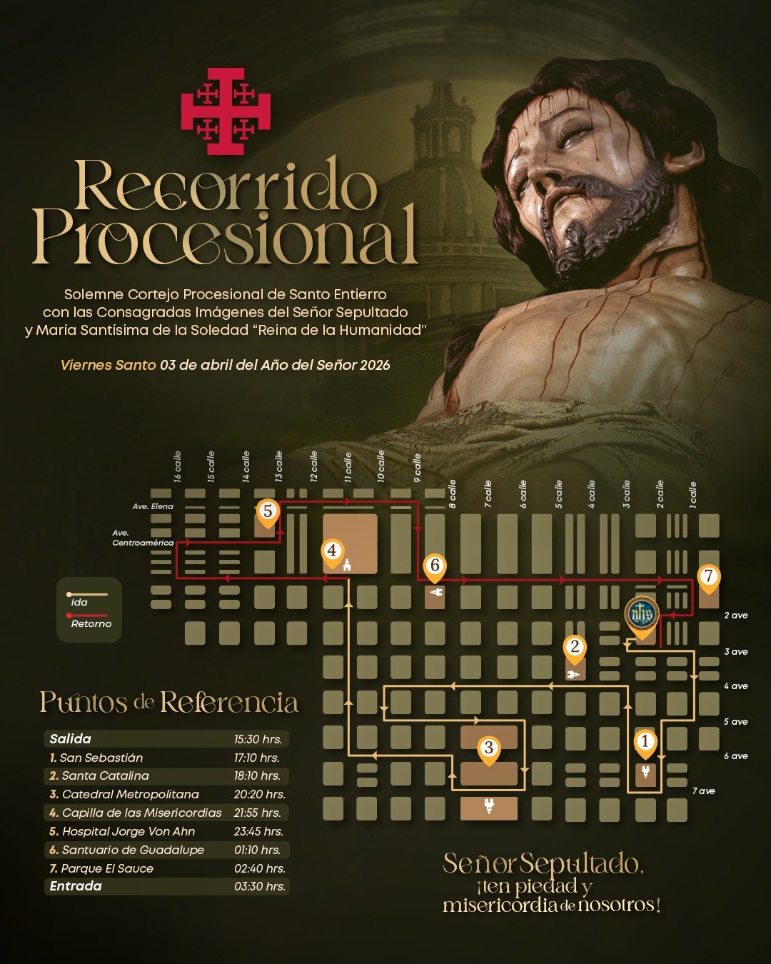 Recorrido-Sepultado-Recoleccion-2026 Recorrido Santo Entierro Recolección