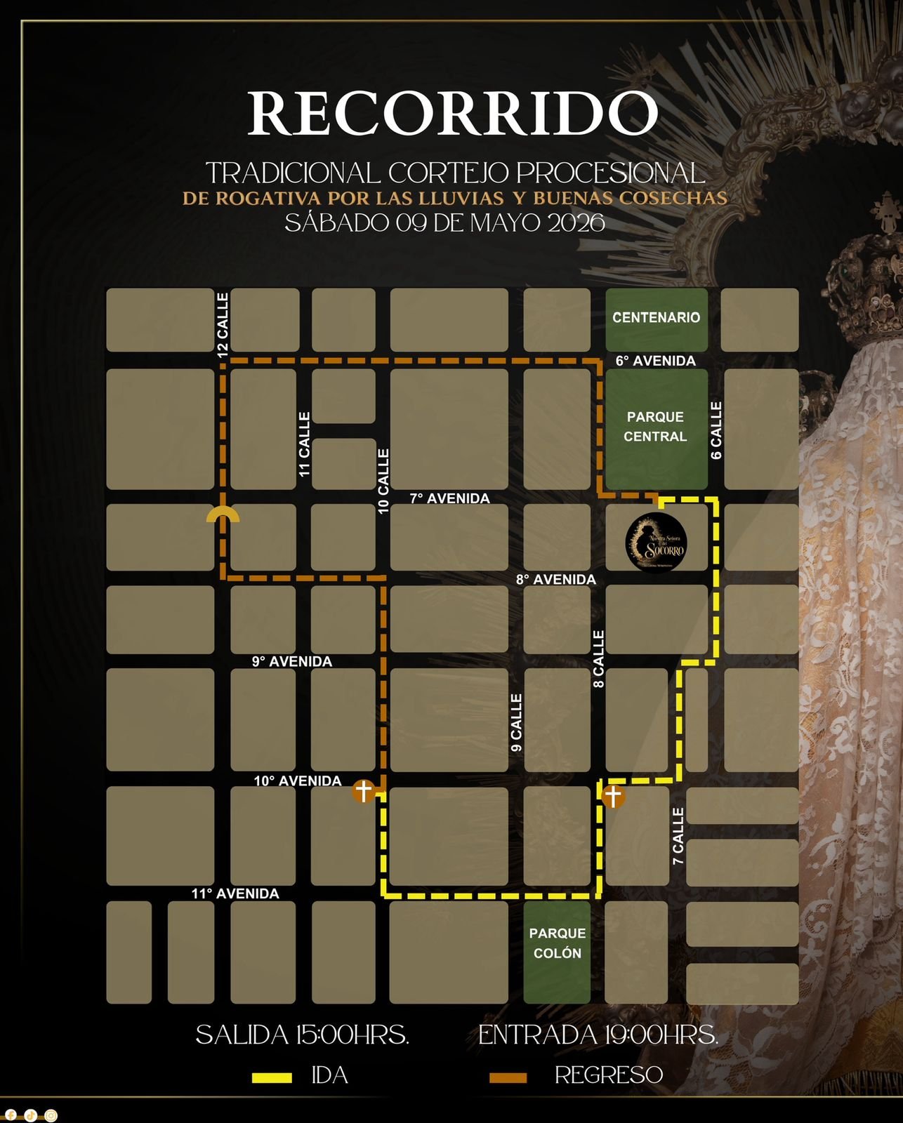Recorrido-Virgen-del-Socorro-Catedral-Metropolitana-2026 Cortejo Procesional de Rogativa por las lluvias
